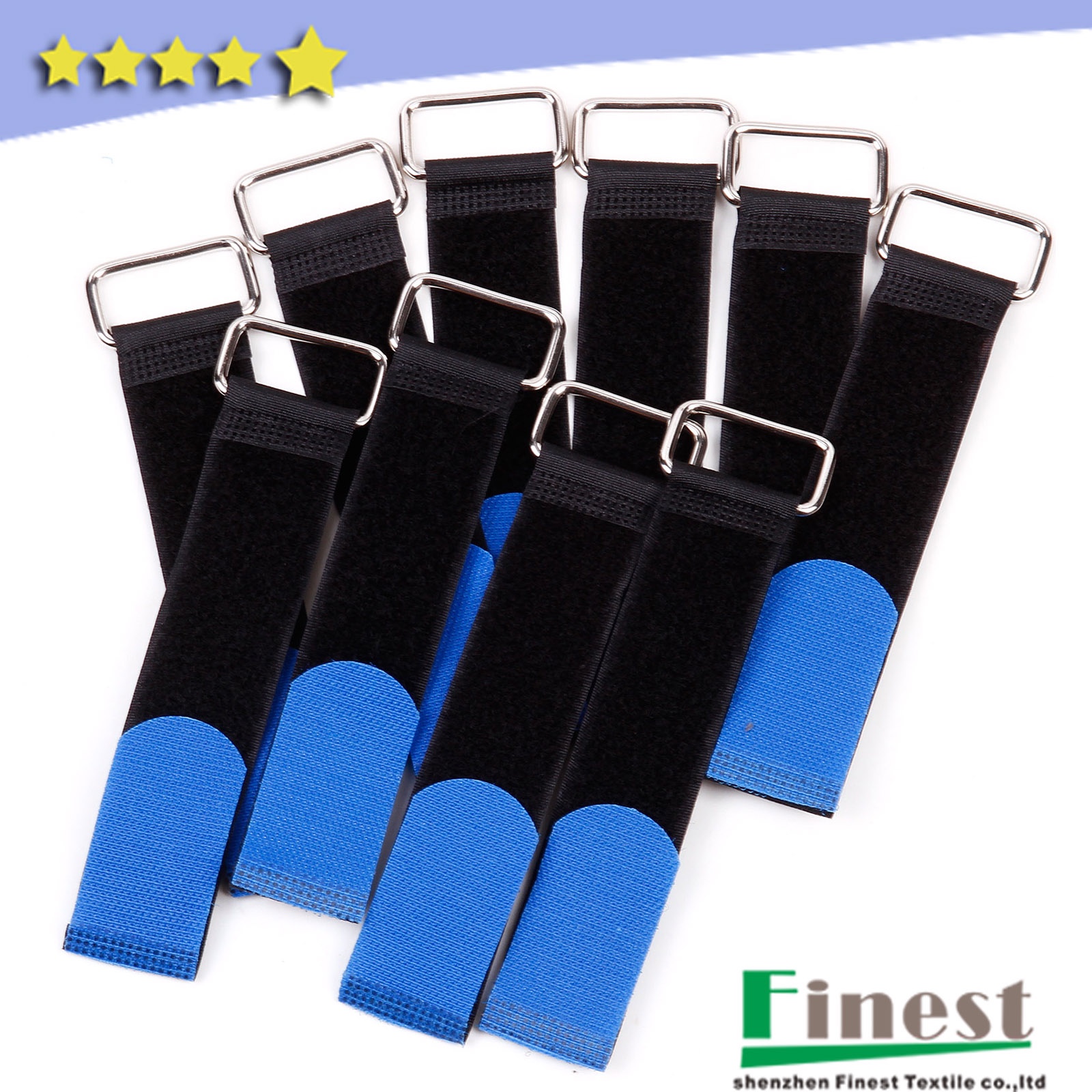 Hook and Loop Strap with Metal D Buckle